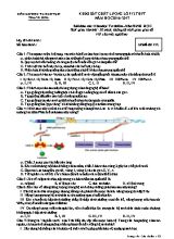Đề khảo sát chất lượng môn Sinh học Lớp 12 - Mã đề 132 - Năm học 2016-2017 - Sở GD & ĐT Thanh Hóa
